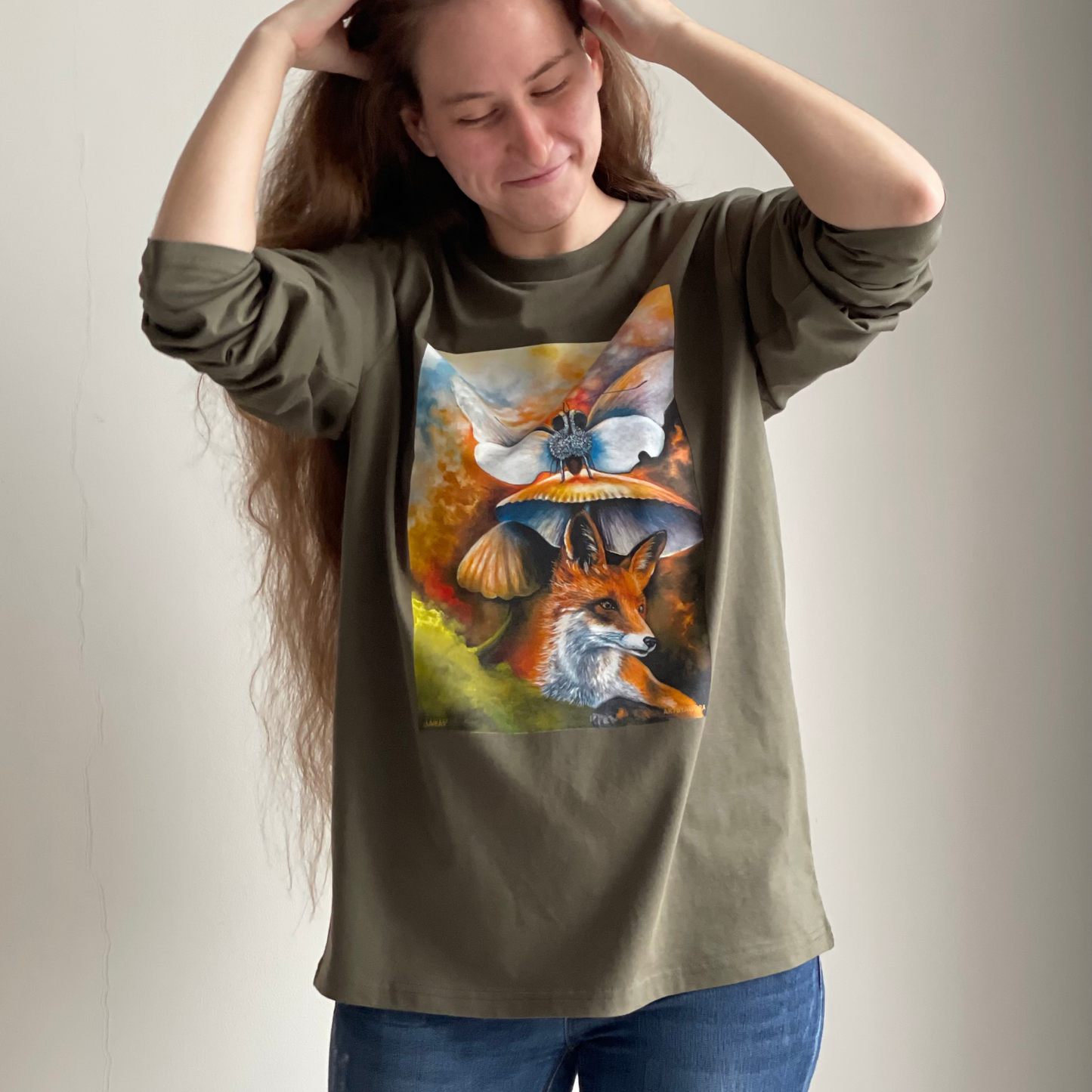 UNISEX MARŠKINĖLIAI ILGOMIS RANKOVĖMIS SU SPAUDINIU,,LAIKAS’’