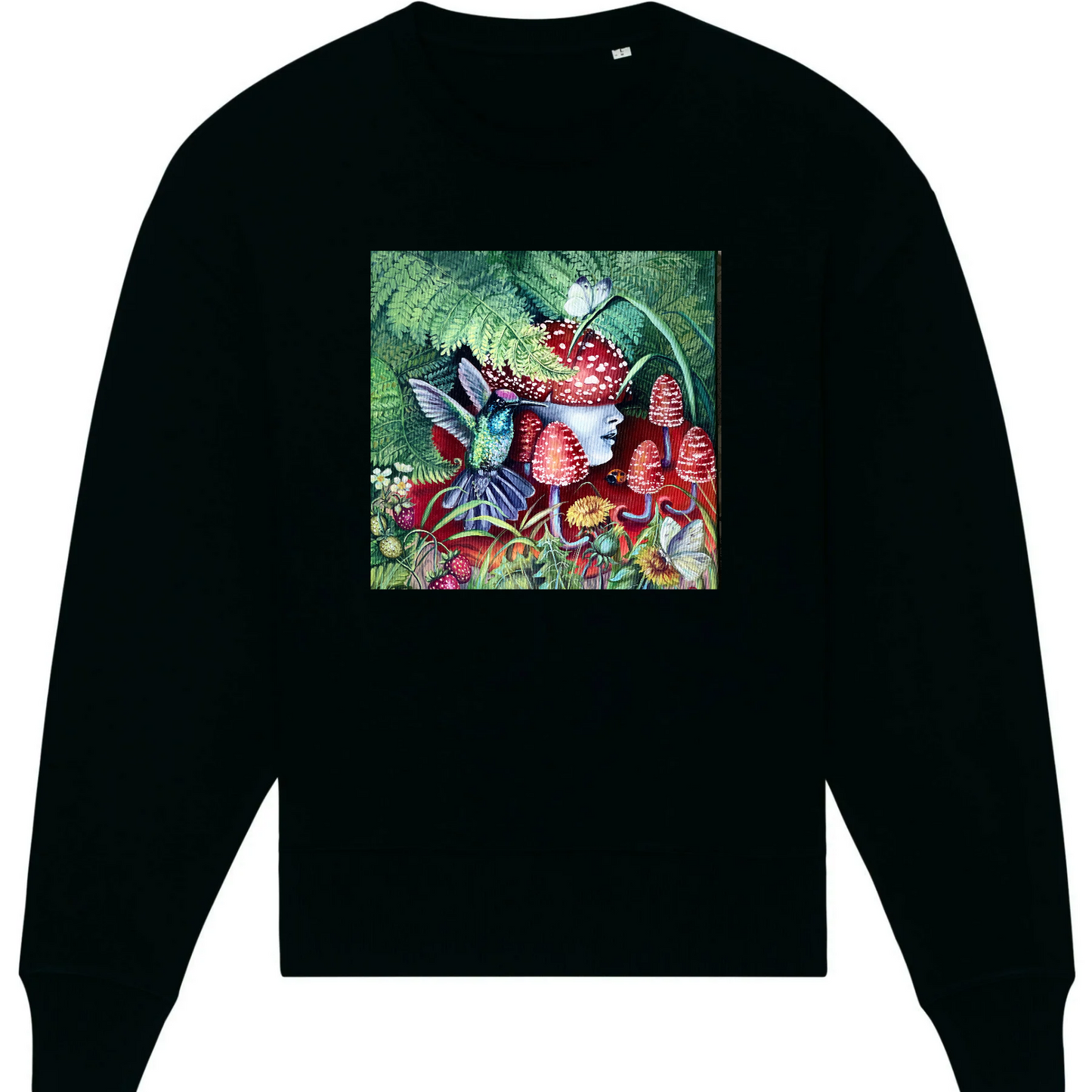 UNISEX OVERSIZE DŽEMPERIS SU SPAUDINIU,,KOLIBRIS’’