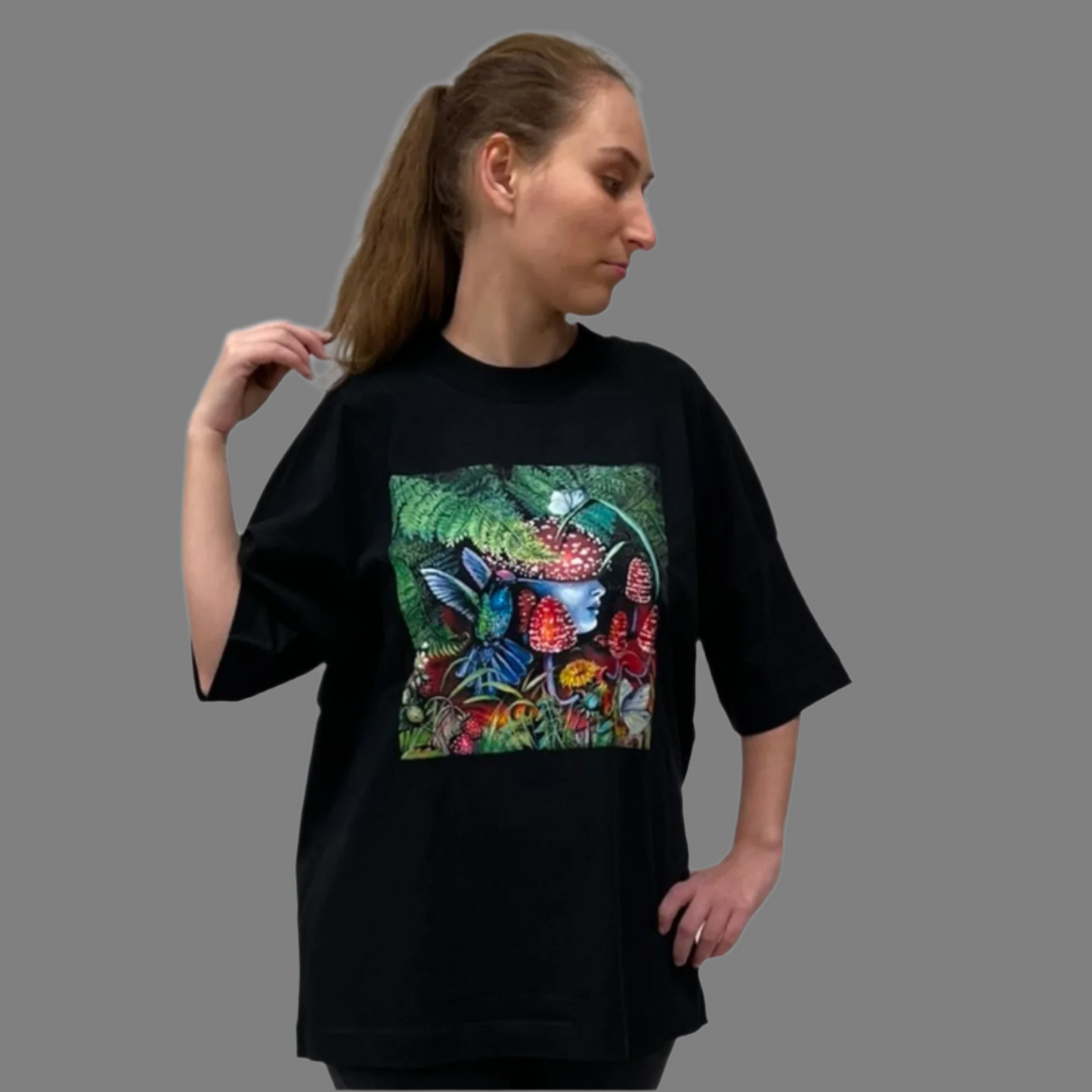 OVERSIZE UNISEX MARŠKINĖLIAI,,KOLIBRIS’’