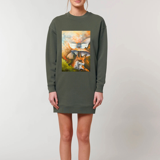 OVERSIZE  SUKNELĖ  SU  SPAUDINIU  ,,LAIKAS ’’
