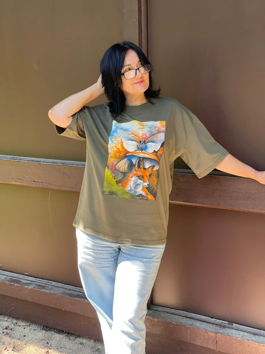 OVERSIZE UNISEX MARŠKINĖLIAI SU SPAUDINIUl,,LAIKAS"