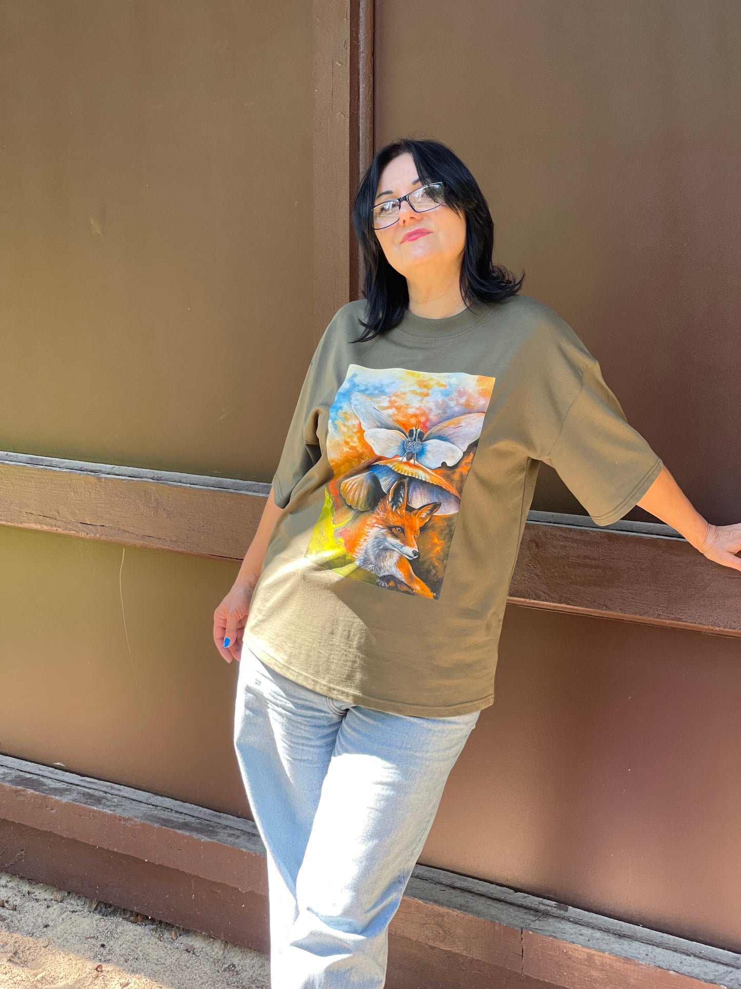 OVERSIZE UNISEX MARŠKINĖLIAI SU SPAUDINIUl,,LAIKAS"