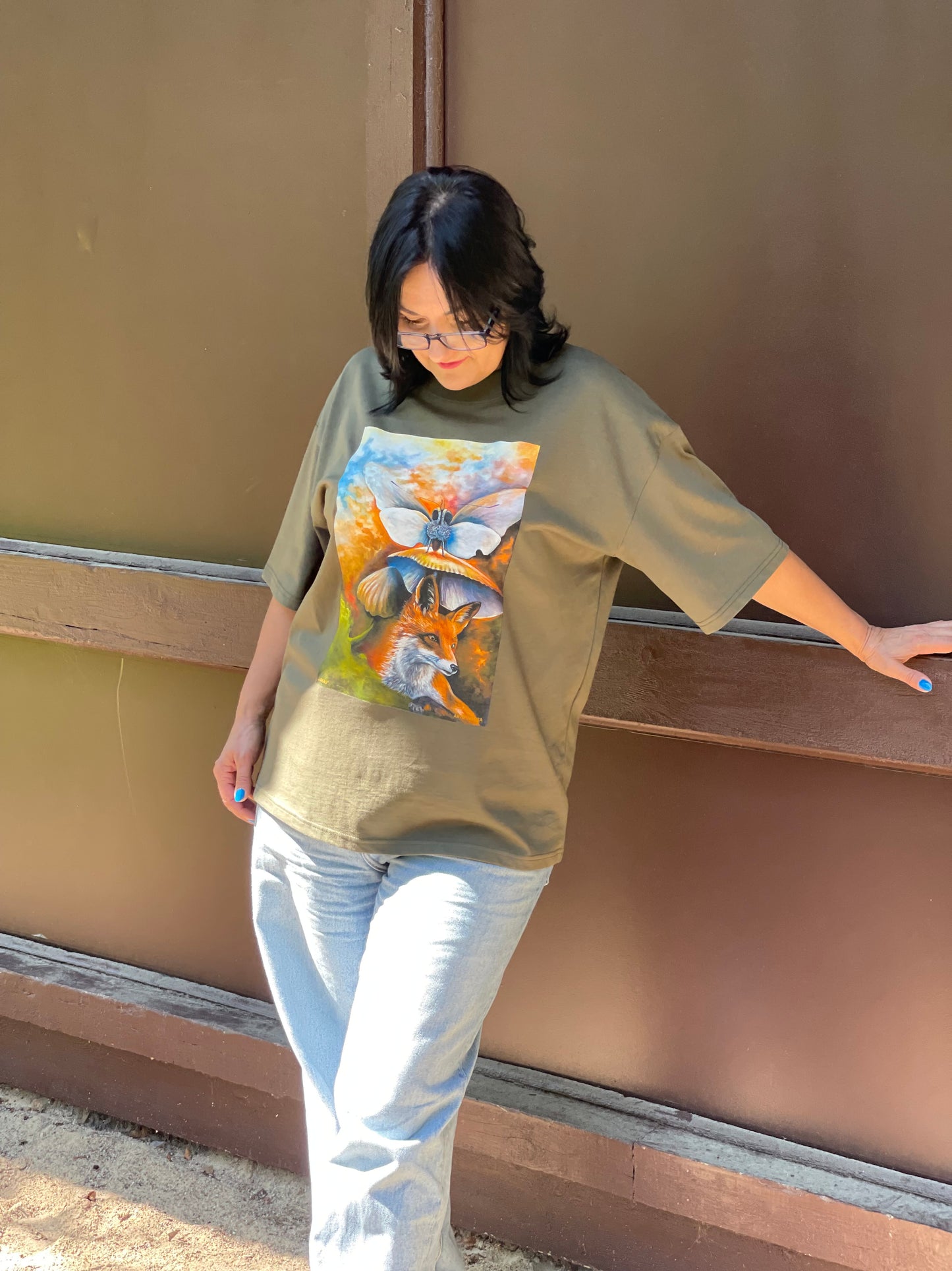 OVERSIZE UNISEX MARŠKINĖLIAI SU SPAUDINIUl,,LAIKAS"