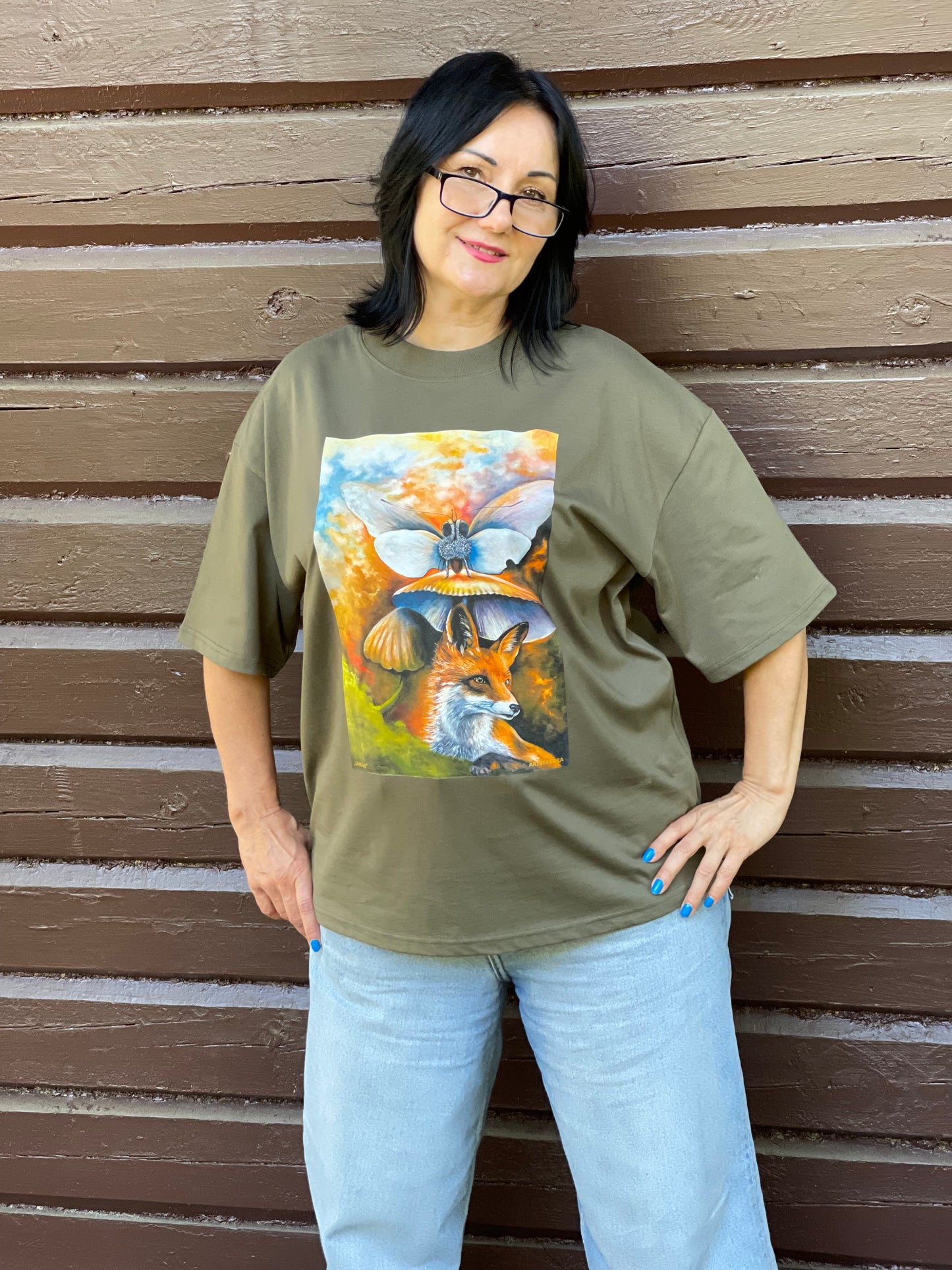 OVERSIZE UNISEX MARŠKINĖLIAI SU SPAUDINIUl,,LAIKAS"