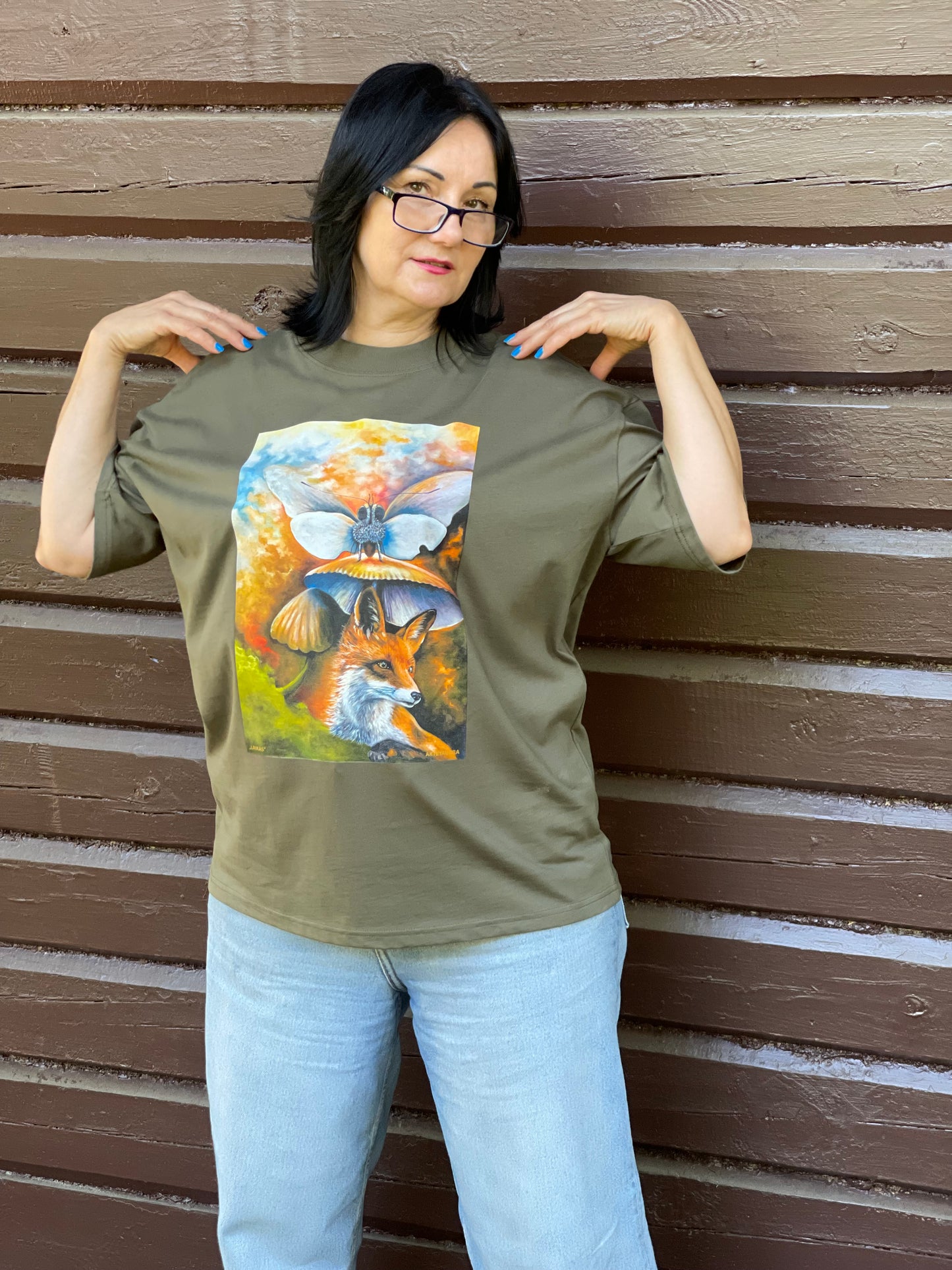 OVERSIZE UNISEX MARŠKINĖLIAI SU SPAUDINIUl,,LAIKAS"