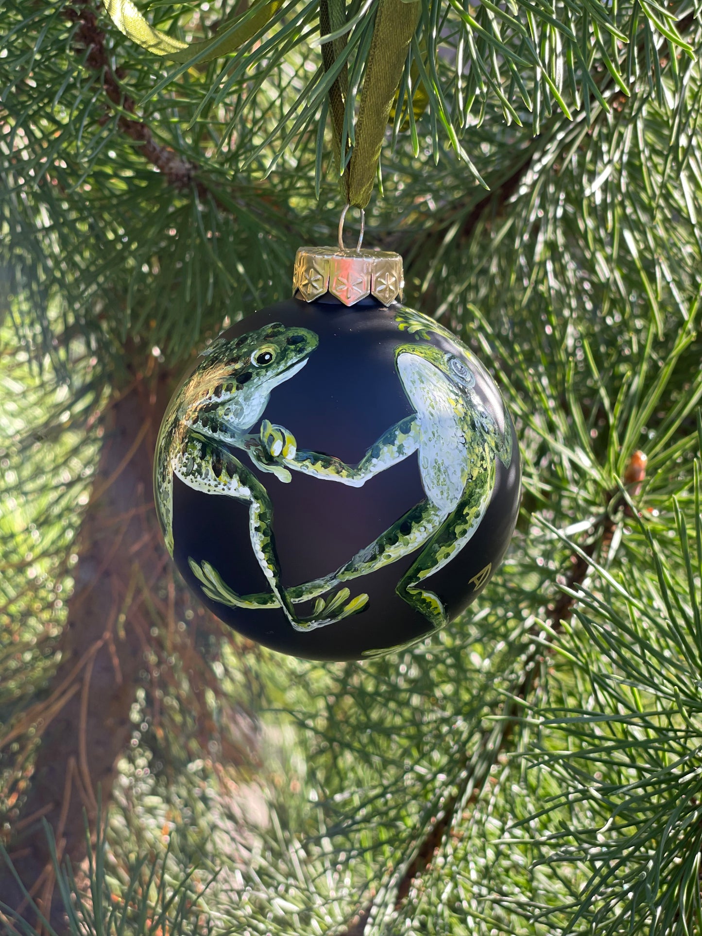 Rankų darbo eglutės burbulas su miniatiūrine tapyba | Vienetinis meno kūrinys