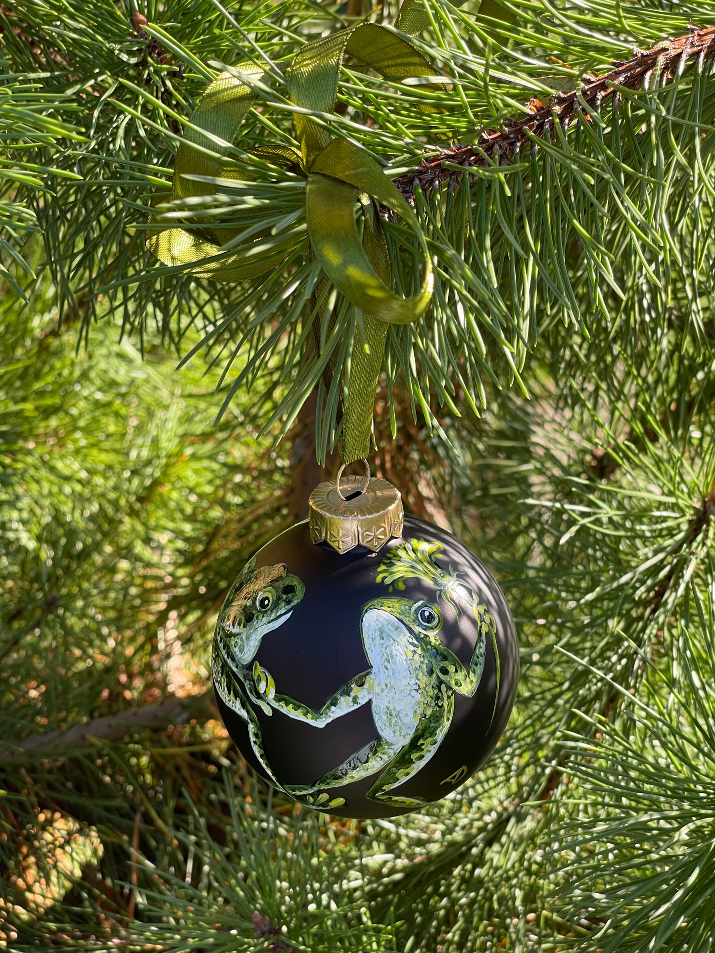 Rankų darbo eglutės burbulas su miniatiūrine tapyba | Vienetinis meno kūrinys