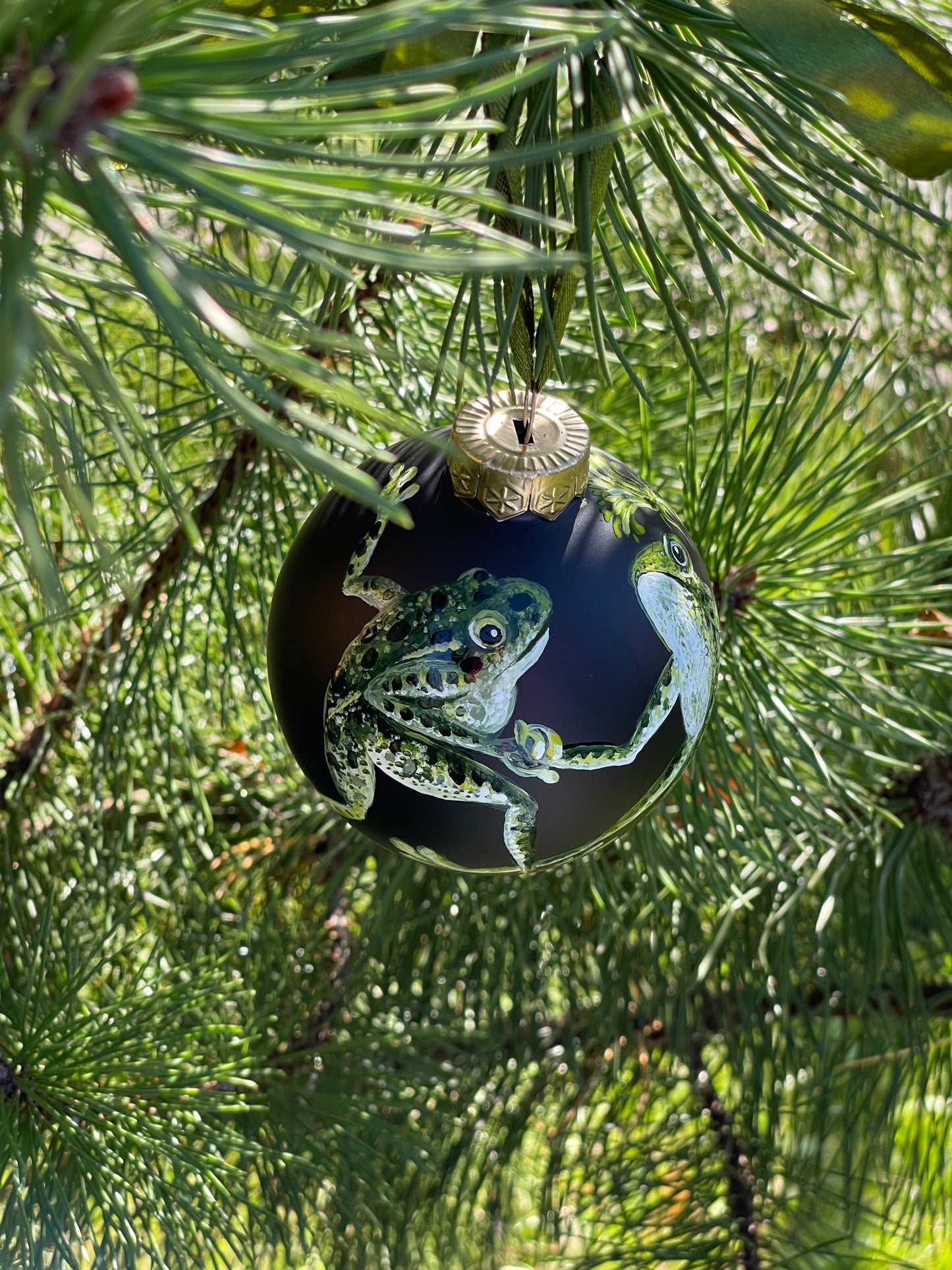 Rankų darbo eglutės burbulas su miniatiūrine tapyba | Vienetinis meno kūrinys