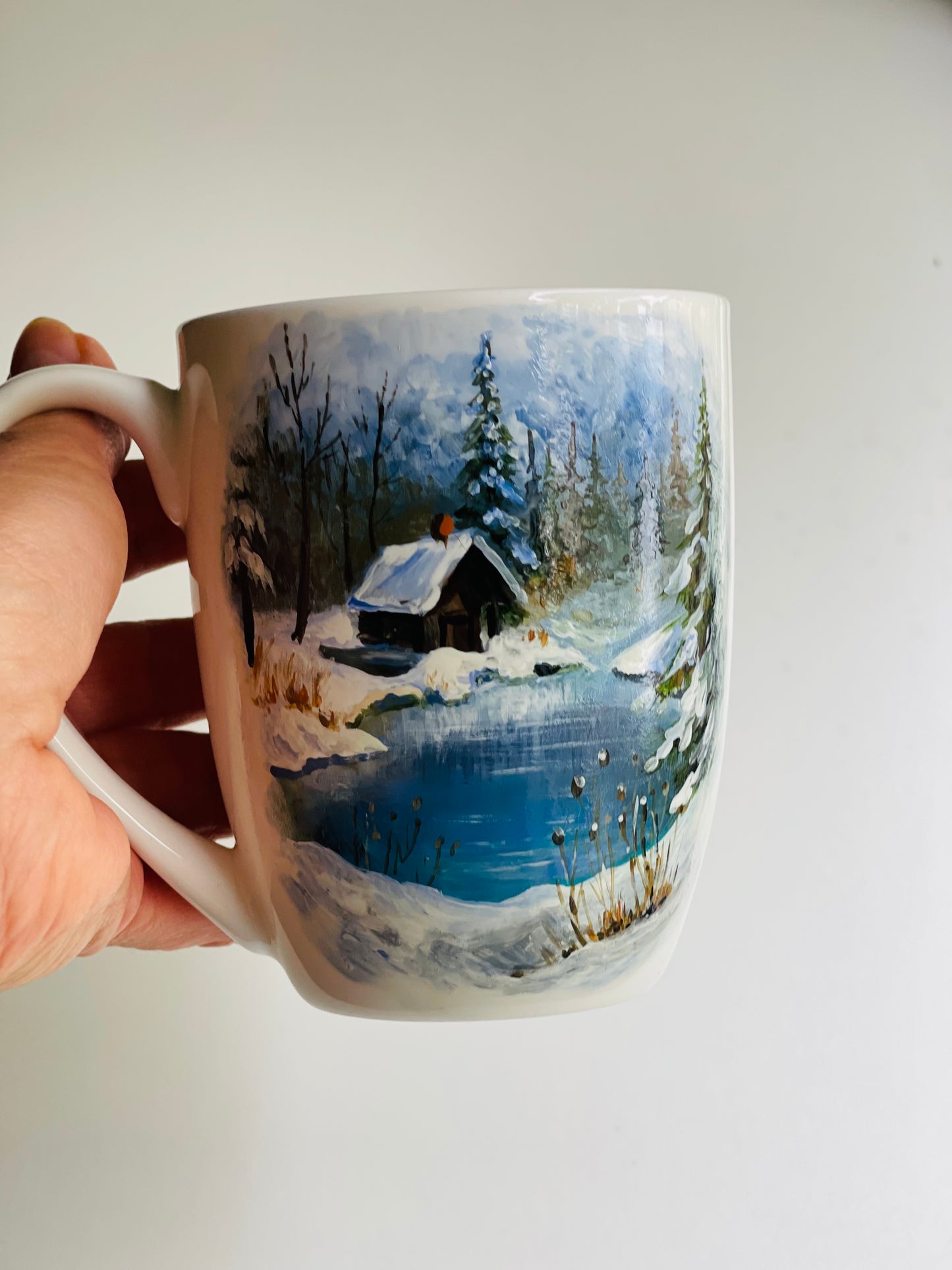 Rankų darbo porcelianinis puodelis su Žienos vaizdu | Tapyba ant porceliano | Unikali dovana