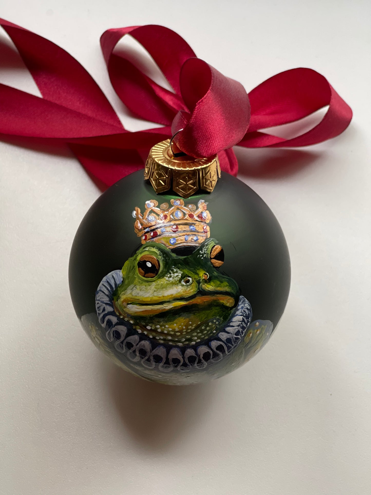 Rankų darbo eglutės burbulas su miniatiūrine tapyba | Vienetinis meno kūrinys