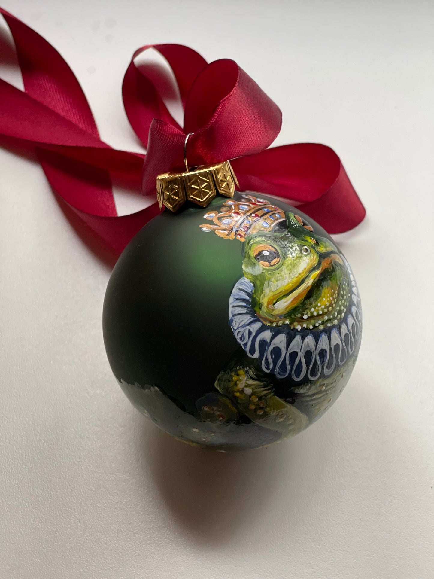 Rankų darbo eglutės burbulas su miniatiūrine tapyba | Vienetinis meno kūrinys