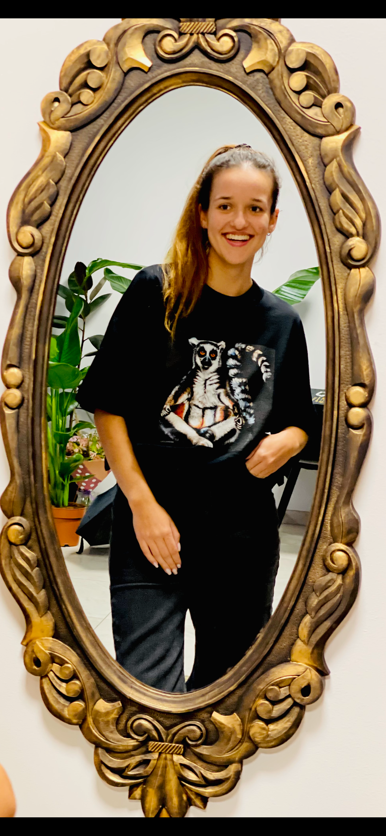 UNISEX OVERSIZE MARŠKINĖLIAI SU SPAUDINIU,,Lemūras"